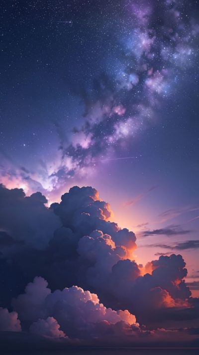 Purple Milky Way for phone wallpaper