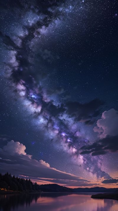 Purple Milky Way for phone wallpaper