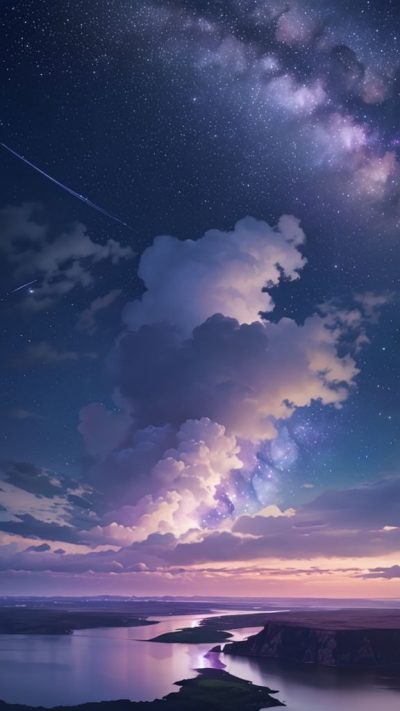 Purple Milky Way for phone wallpaper