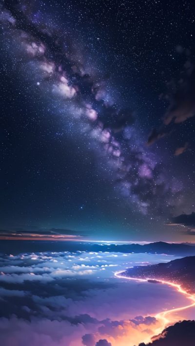 Purple Milky Way for phone wallpaper