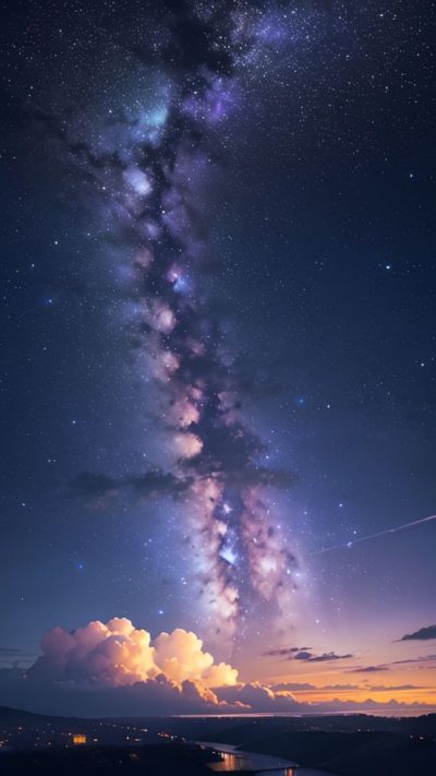 Purple Milky Way for phone wallpaper