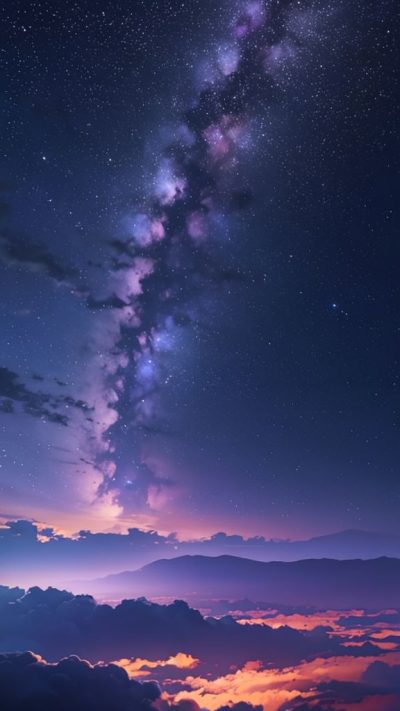 Purple Milky Way for phone wallpaper