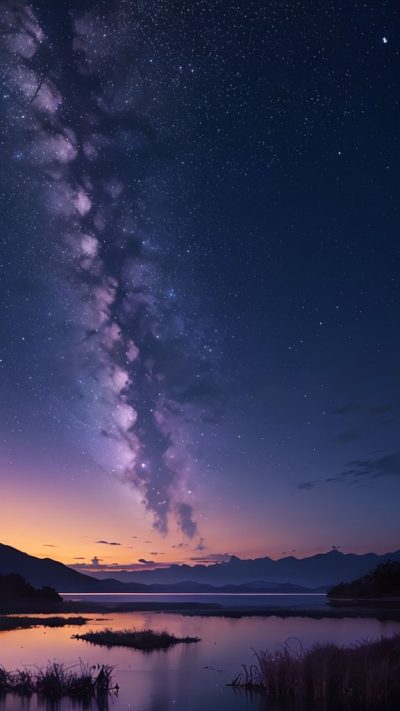 Purple Milky Way for phone wallpaper