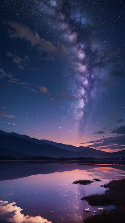 Purple Milky Way for phone wallpaper