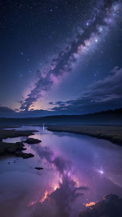 Purple Milky Way for phone wallpaper