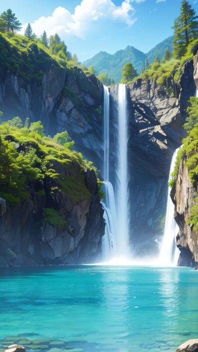 Wonderful Waterfall for phone wallpaper