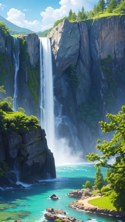 Wonderful Waterfall for phone wallpaper