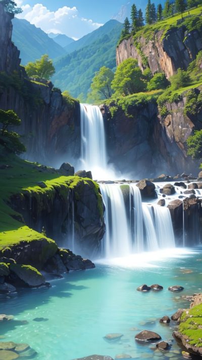 Wonderful Waterfall for phone wallpaper