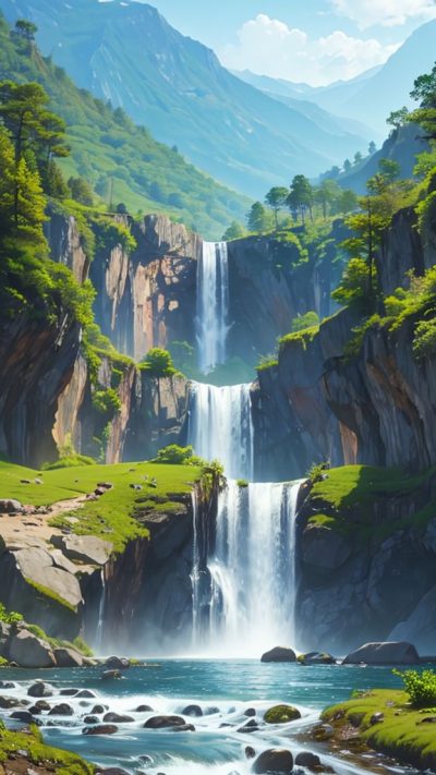 Wonderful Waterfall for phone wallpaper